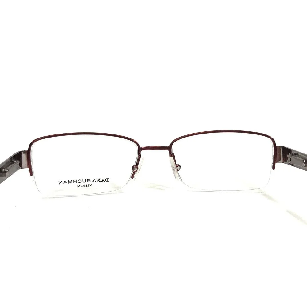 Dana Buchman Eyeglasses Frames ANNICE BU Gray Red Rectangular Half Rim 52-17-133